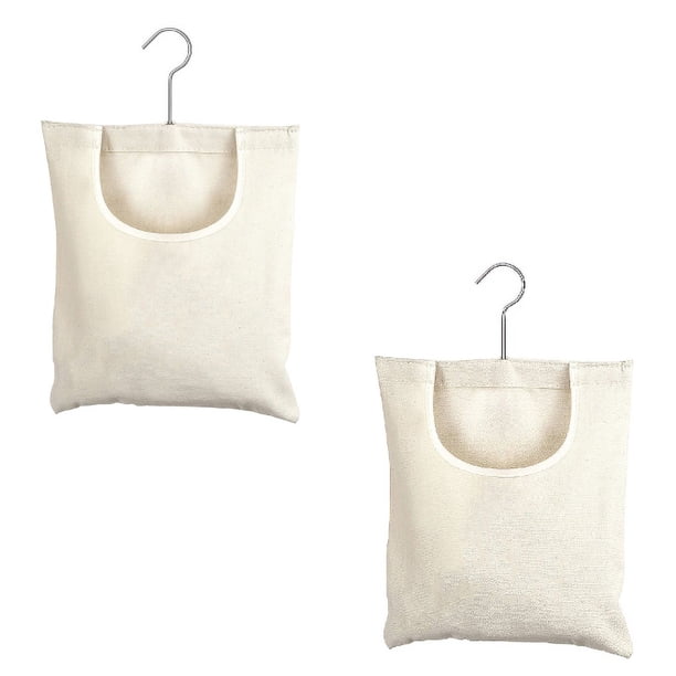 Bolsa para colgar con clip para ropa de 2 piezas, organizador con clip para colgar, soporte de acero inoxidable 304, bolsa de almacenamiento, portátil, lavable, práctico ahorro de espacio, calcetines, ropa interior JM