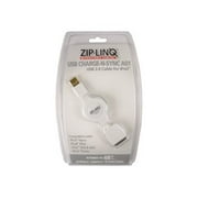 Zip-Linq - USB cable - USB (M) - USB 2.0 - 4 ft - retractable - white - for Apple iPod (3G, 4G, 5G); iPod mini