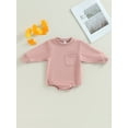 thumbnail image 3 of Fortune Unisex Baby Sweatshirt Rompers Infant Solid Color Long Sleeve Jumpsuit 0-2Y, 3 of 5