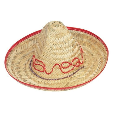 Fiesta Fun Kids Straw Sombrero - Mexican Party Hat for Dress-Up Games & Celebrations - One Size Fits Most, Light Brown - 1 Count