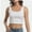 White, variant on Women's Sleeveless Strappy Tank Square Neck Double Layer Workout Fitness Casual Basic Crop Tops
