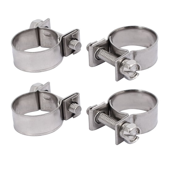 15mm-17mm 304 Stainless Steel Screw Mounted Adjustable Pipe Hose Clamps 4pcs