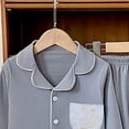thumbnail image 4 of Wenfanal 2 Piece Boys Pajamas Girls Long Sleeve Pajamas Boys Long Sleeved Trousers Suit Comfortable Warm Casual Fashion Sports Suit Size 3-4 Years,Grey, 4 of 5