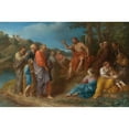 thumbnail image 2 of Roman School 24x17 Black Ornate Framed Double Matted Museum Art Print Titled: St. John the Baptist Preaching (Late 17th Century), 2 of 5
