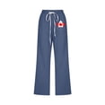 thumbnail image 3 of VEKDONE Womens Cotton Linen Capris Pants Print Capri Pant Navy XXL, 3 of 3