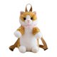 thumbnail image 3 of Mochila con forma de gato para viajes y calle, regalo para mujeres. Mochila de peluche realista con forma de animal. Naranja, 3 of 9