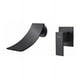 thumbnail image 1 of Grifo mezclador de baño elegante, acabado negro mate, diseño de montaje en pared de alto caudal para su tocador o área de baño, construcción de latón macizo (tipo de pico extra ancho), 1 of 5