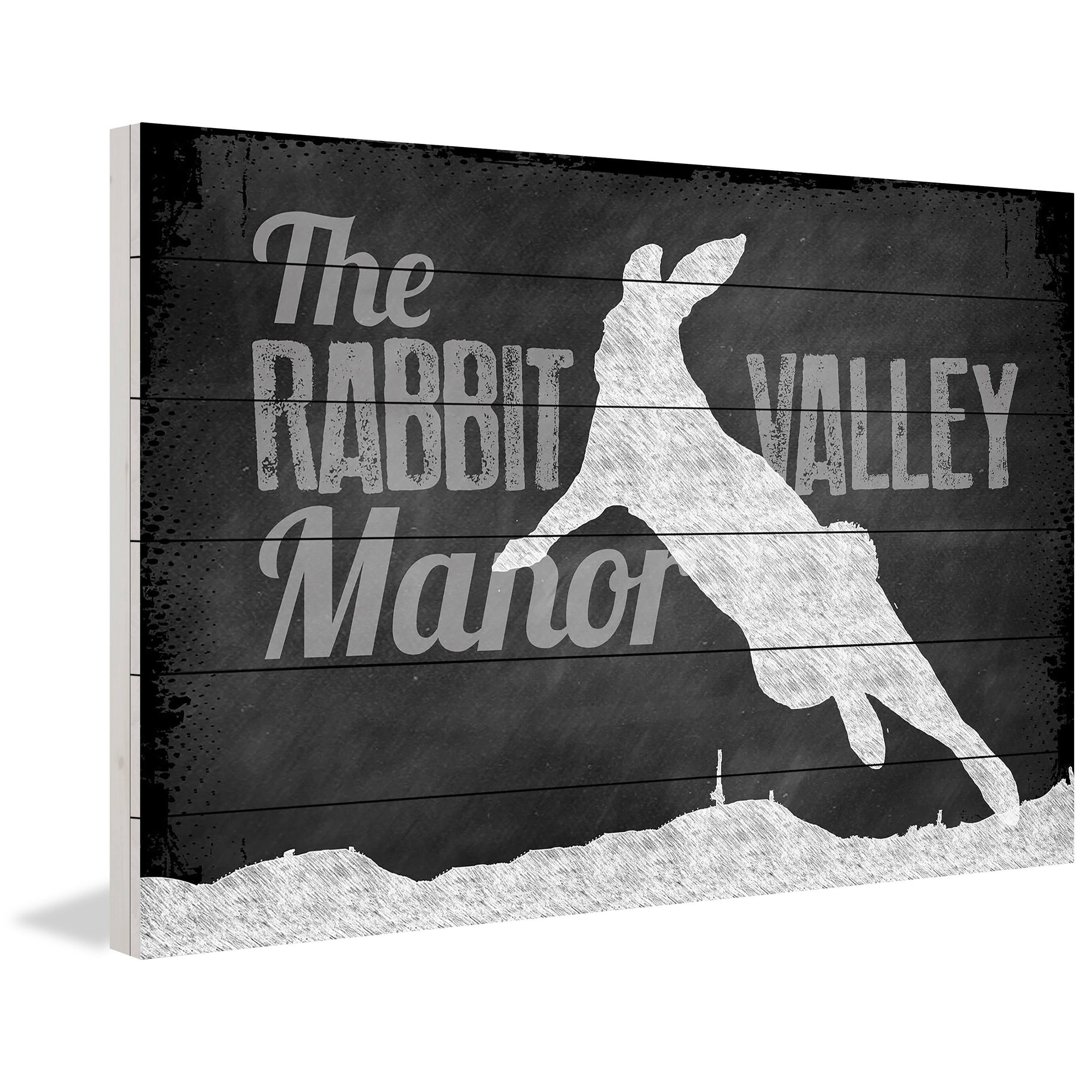 Marmont Hill "Rabbit Valley Manor" Painting Art Print On White Wood, 45.0" x 1.5"