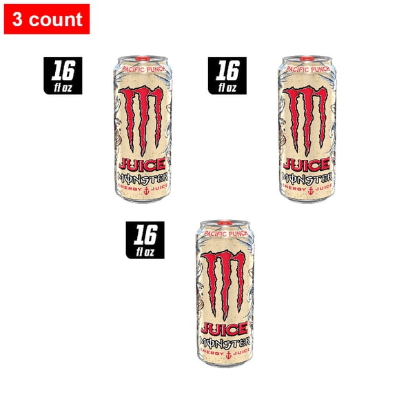 Monster Pacific Punch Energy Drink Can 16 fl oz - 3 count