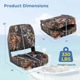 thumbnail image 3 of Costway 2-Pack Folding Boat Seats with Thick Sponge Padding Fixing Bolts Hinges Camouflage, 3 of 10
