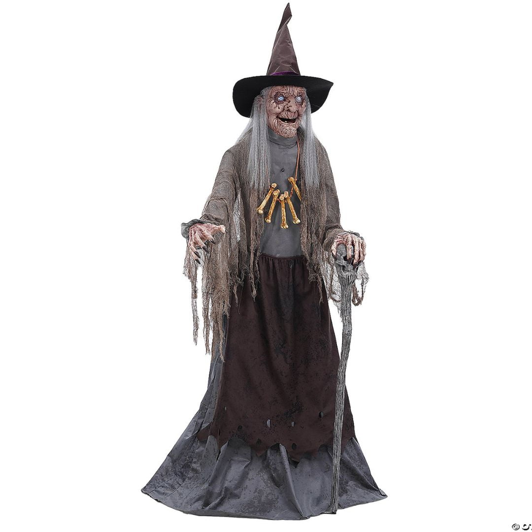 Animated Witch With ServoMotor Lifesize Halloween Prop