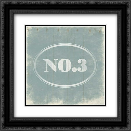 206 Matt - NO3 Blue 2x Matted 20x20 Black Ornate Framed Art Print by Grey, Jace