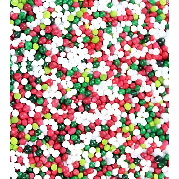 Merry Christmas Nonpareil Confetti Sprinkles, Cake, Cookie, Donut, Cakepop Toppings, 6 oz.