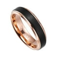thumbnail image 3 of NUNCAD 6mm Men's Tungsten Carbide Ring Black Brushed Finish Polished Beveled Edges Size 5-12, 3 of 5