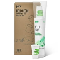 Staples Perk Eco-ID Compostable Paper Hot Cups 16 oz White/Green 300/Carton PK56221