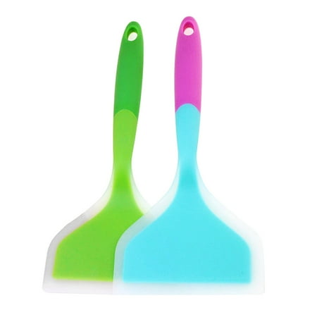 

FRCOLOR 2PCS Silicone Spatula Non-stick Pan Cooking Spatula Shovel Turner Kitchen Cooking Utensil (Random Color)