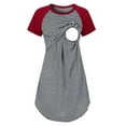 thumbnail image 6 of DYMADE Maternity Short Sleeve Printed Nursing Nightgown for Breastfeeding Sleepwear, 6 of 7