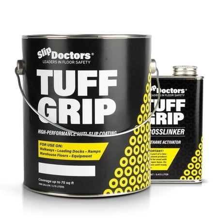 Tuff Grip Extreme Non-Skid Paint for Ramps Floors Decks & Stairs - Textured Anti-Slip Grip Coating for Slip Resistant Traction (Safety Blue)