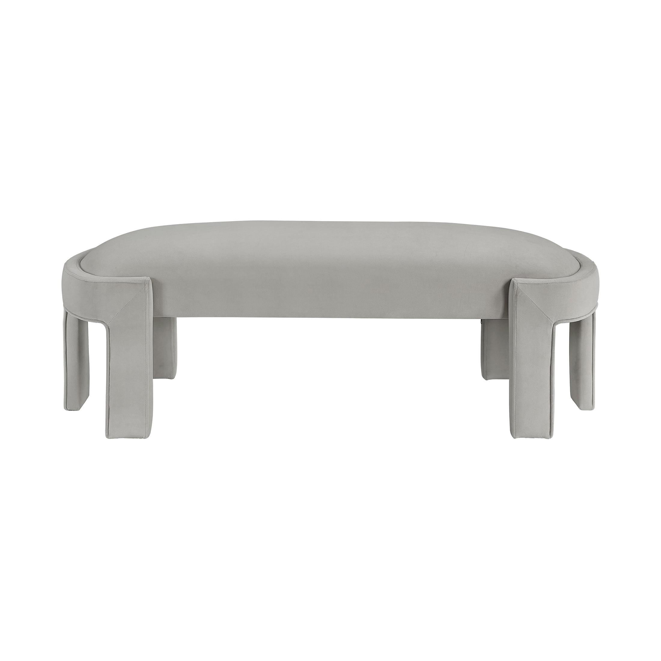 OakvillePark Veywood Velvet Bench, Taupe