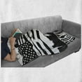 thumbnail image 6 of Boston Soft Flannel Fleece Blanket, Fluttering Grungy Design United States of America Flag Illustration with Text, Cozy Plush for Indoor and Outdoor Use, 70" x 90", Black and White, by Ambesonne, 6 of 6