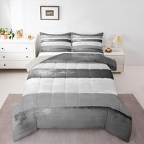 Castle Fairy Stripes Girl Full Size Comforter Sets,Vintage Minimalist Lines Bedding Sets