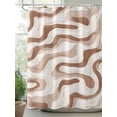 thumbnail image 2 of Abstract Lines Shower Curtain, Brown Water Ripple Modern Art Wave Waterproof Shower Curtain Set with 12 Hooks Lightweight Washable Fabric Shower Curtains for Bathroom 72x72 Inches, 2 of 6