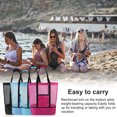 thumbnail image 4 of Malla Bolsa de playa con correas de hombro Netificación Tote Reutilizable Picnic Bolso Picnic Toddler Toy Carrier de almacenamiento Suministros de compras Organizador Luz verde Eigraketly OD011035-03B, 4 of 7