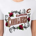 thumbnail image 3 of Women's G-III 4Her by Carl Banks White Cleveland Cavaliers Super-Slim Fit Lightweight Roses Crew Neck T-Shirt, 3 of 3