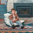 thumbnail image 4 of Big Joe Roma Kid's Bean Bag Chair, Oat Sherpa and Sage, Vegan Suede, 2 feet, 4 of 6