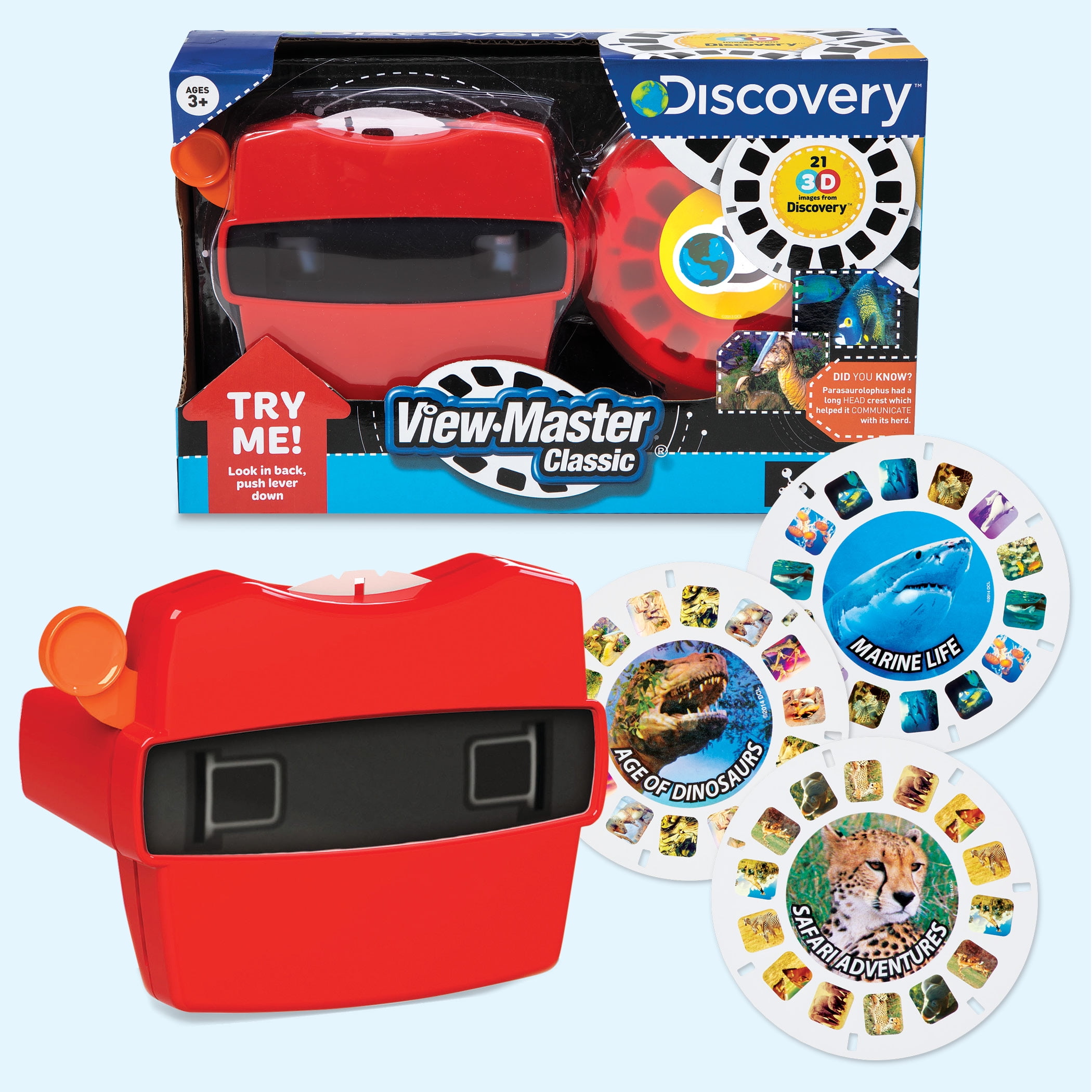 3D VIEW-MASTER DISCOVERY KIDS Dinosaurs Marine Animals Viewmaster Viewer Box Set 