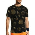 thumbnail image 2 of T Shirt For Men Sports Sea Shells Popular Gold and Black Summer Tee Shirt O Neck Streetwear Design T, 2 of 7