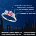 thumbnail image 2 of Gem Stone King 925 Sterling Silver Pink Mystic Topaz and Lab Grown Diamond Engagement Ring for Women | 2.50 Cttw | Round 6MM | Gemstone November Birthstone | Size 9, 2 of 6