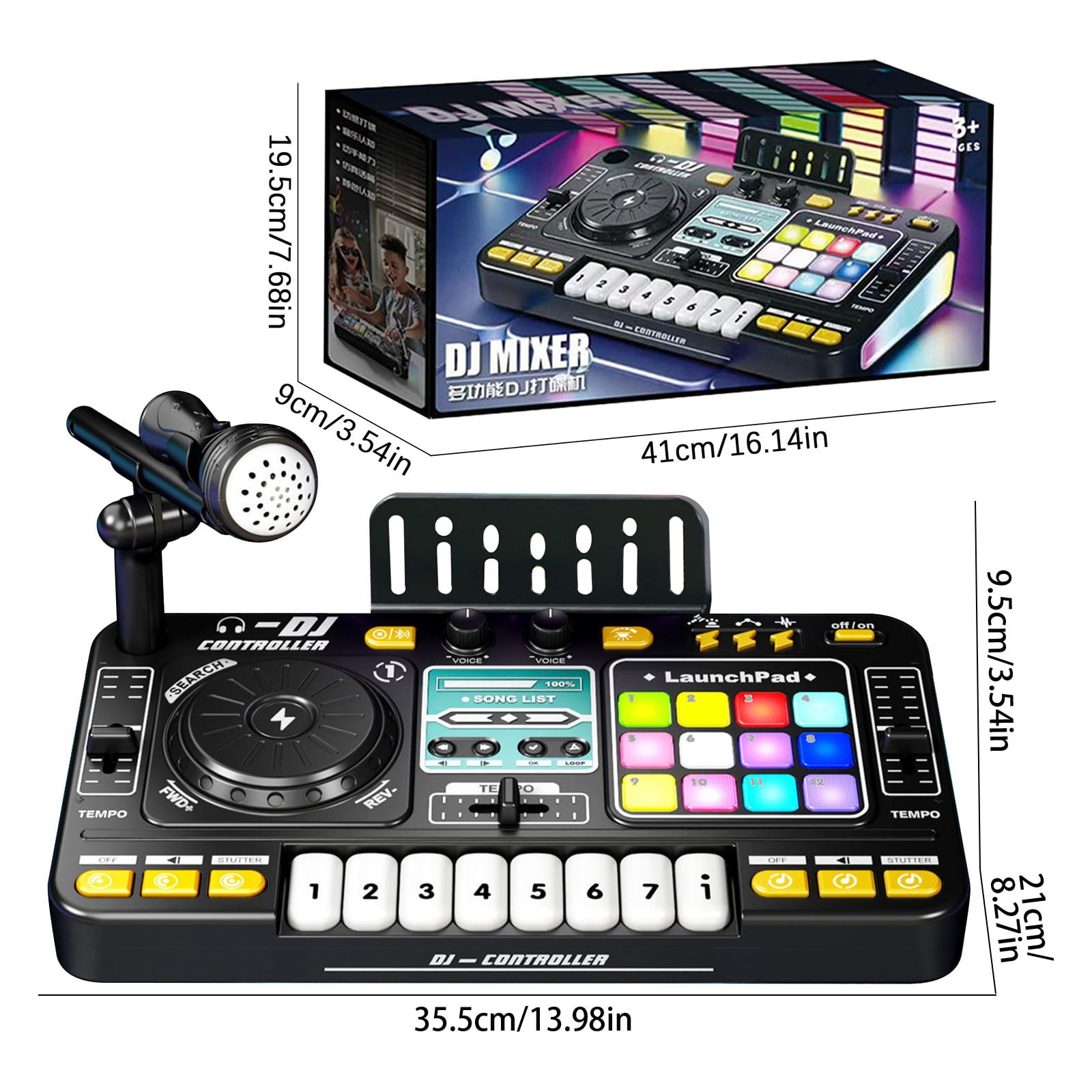 Darzheoy DJ Controller with Party Lights, DJ Set with Decks, DJ