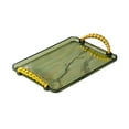 thumbnail image 3 of Bandeja para servir con asas, bandeja rectangular para desayuno, organizador de almacenamiento, bandeja de tocador para baño, vestidor de oficina , VERDE, 3 of 8