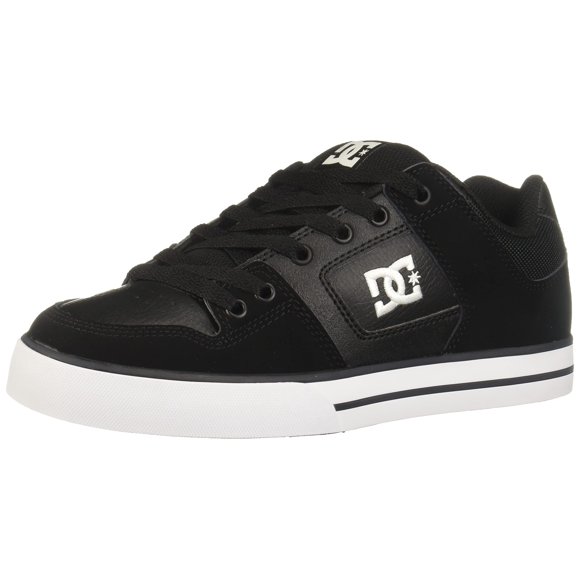 DC Men's Pure Action Skate Shoe, black/black/white, 14 D D US