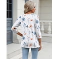 thumbnail image 4 of Zeagoo 3/4 Length Sleeve Womens Work Tops V Neck Tee Fashion Business Casual Work Tops, 4 of 6