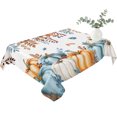 thumbnail image 2 of Orange Blue Fall Table Cloth Waterproof Tablecloths, Thanksgiving Botanical Pumpkins Tablecloth Dining Table Cover for Kitchen Party Tabletop Outdoor, Rectangle Tablecloth 60x84 Inch, 2 of 9