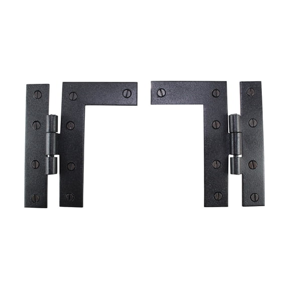 Renovators Supply Black Wrought Iron Cabinet Hinges 4.5 Inch HL Left and Right Kitchen Cabinet Door Hinges Pair with Hardware