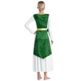 thumbnail image 2 of Zaldita Women Metallic Worship Praise Dance Tunic Sides Split Liturgical Overlay Lyrical Dance Dress Green XXL, 2 of 7