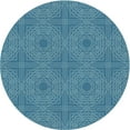 thumbnail image 1 of Ahgly Company Machine Washable Indoor Round Transitional Blue Turquoise Green Area Rugs, 7' Round, 1 of 7
