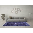 thumbnail image 3 of Ahgly Company Machine Washable Indoor Square Persian Blue Traditional Area Rugs, 6' Square, 3 of 4