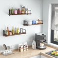 thumbnail image 5 of Floating Shelves - 24 Inch Wall Mounted Set of 3 Rustic Wood Shelves for Wall Decor and Living Room Storage (Brown), 5 of 15