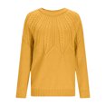 thumbnail image 4 of Women's Long Sleeve Sweatshirt Round Neck Knitted Sweater Pullover Basic Fashion Winter Clothing Casual Outfits Fall Clothes, 4 of 6