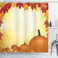 thumbnail image 1 of Ambesonne Harvest Shower Curtain, Mushrooms Pumpkins, 69"Wx84"L, Pale Yellow Orange Red, 1 of 3