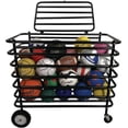 thumbnail image 3 of Champion Sports Ultimate Lockable Ball Locker – Heavy Duty Powder Coated Steel Ball Locker with Swivel Caster and Rear Wheels – Hinged Lid - Holds Up to 30 Balls – Black, 3 of 7