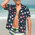 thumbnail image 7 of Disketp Hawaiian Shirts for Men,Cherry Blossoms Print Mens Casual Short Sleeve Button Down Shirts Beach Shirt, 7 of 7