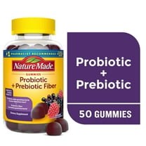 Nature Made Probiotic   Prebiotic Fiber Gummies for Gut Health Support, 50 Count