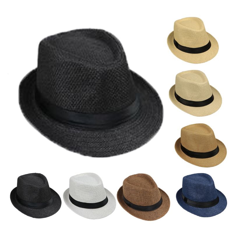 Unisex Gangster Cap Beach Sun Straw Hat Sun Straw Hat for Women Men ...