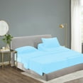 thumbnail image 4 of Okao Luxury Sheet Set-Softer than Cotton- 1800 Thread Count-Deep Pockets-Hypoallergenic-Fade,Wrinkle,Stain Resistant-Anti Pilling -5 Pieces, Split King, Aqua, 4 of 4