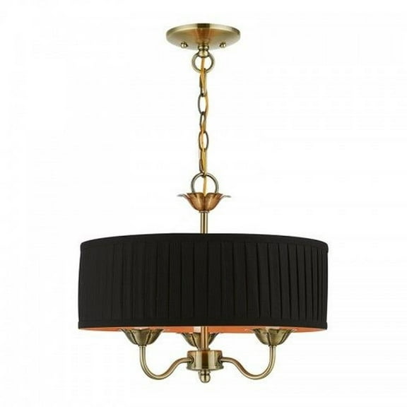 3 Light Pendant in Transitional Style-14 inches Tall and 16 inches Wide-Antique Brass Finish Bailey Street Home 218-Bel-4615510